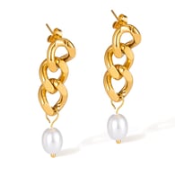 GE1008-Stahl Ohrringe Gold 