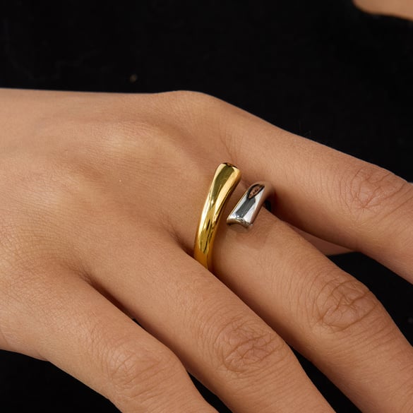 Anello minimalista in acciaio inossidabile di colori misti 2