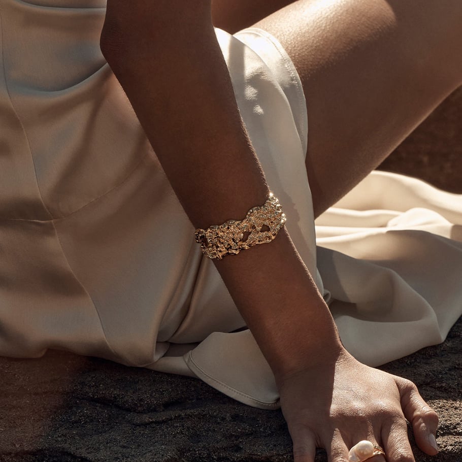 Retro-Armbänder aus massivem Edelstahl in Goldfarbe Bild5