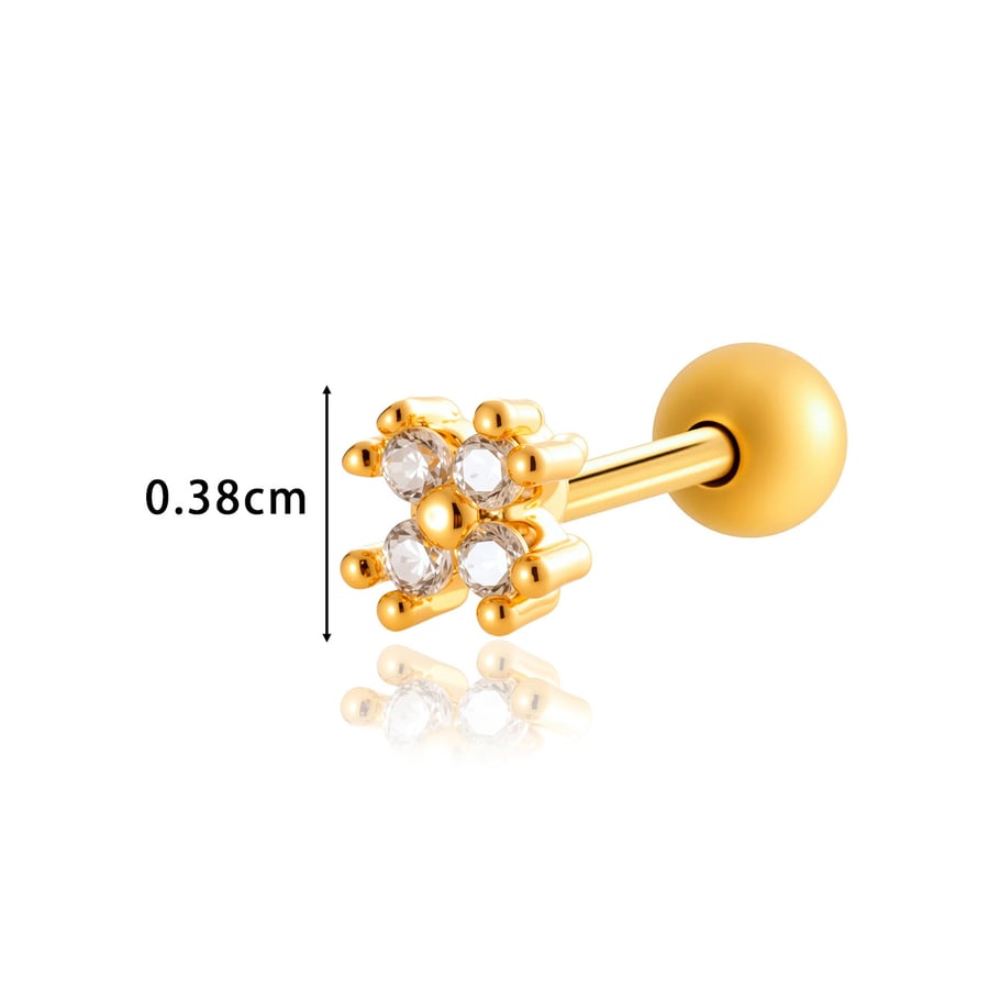 Blume Kupfer Gold Farbe Piercings Ohrringe Bild2