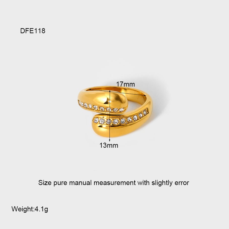 Anillos apilables de acero inoxidable elegantes de estilo lujoso 