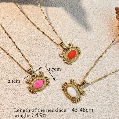 Crab Stainless Steel Gold Color Pendant Necklaces h5 Picture4