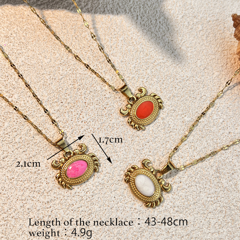 Crab Stainless Steel Gold Color Pendant Necklaces Picture4