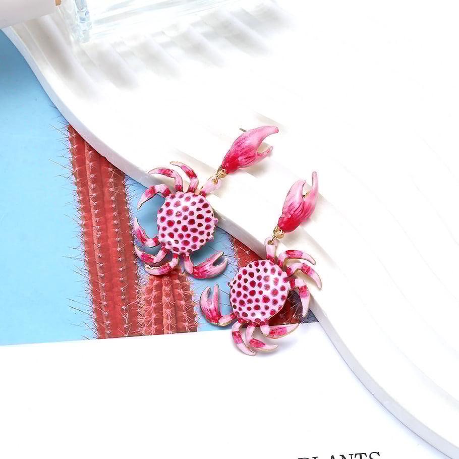 Vacation Alloy Crab Drop Earrings Picture3