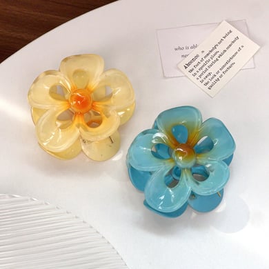 Pinces à cheveux en plastique pour femmes, série Simple, motif fleur douce h5 Image3