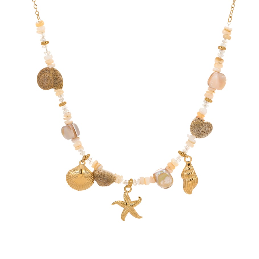 Collares para mujer estilo resort con colgante de temática oceánica Imagen6