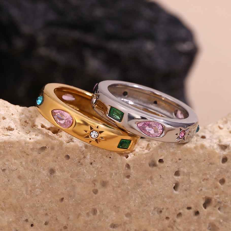 Luxurious Series Daily Mixed Color Stainless Steel Single Rings h5Picture5