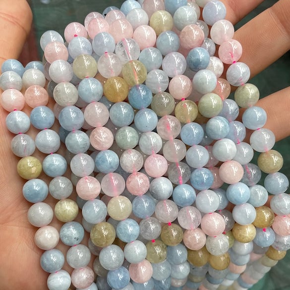 1 String Romantische Serie Zoete Roze Beryl Natuursteen Sieradenkralen