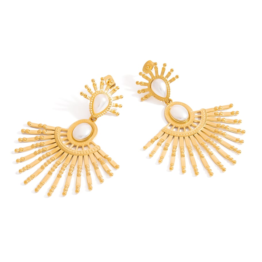 Tropfenohrringe aus Edelstahl in Goldfarbe 