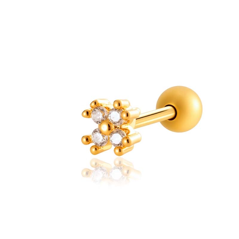 Blume Kupfer Gold Farbe Piercings Ohrringe 