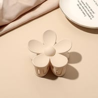 Forcina per capelli con fiore grande satinato - Beige Immagine4