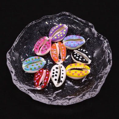1 Piece Oil-spot Glazing Wave Point Conch Stainless Steel Women's Pendants h5 Picture3