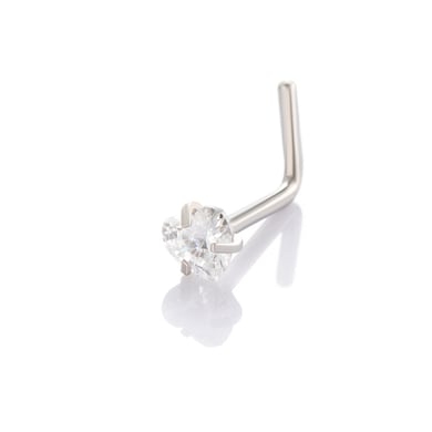 1 Paar Simple Series Simple Heart Edelstahl Kein Beschichtungsmaterial Zirkon Damen Nasenstecker h5 