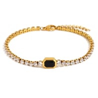 3MM Zirkonia Armband - Goud en Zwart 