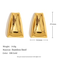 Orecchini trapezoidali ad arco - oro Immagine4