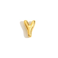 Halskette mit hohlem kleinen Buchstabenanhänger – Gold – Y Bild51
