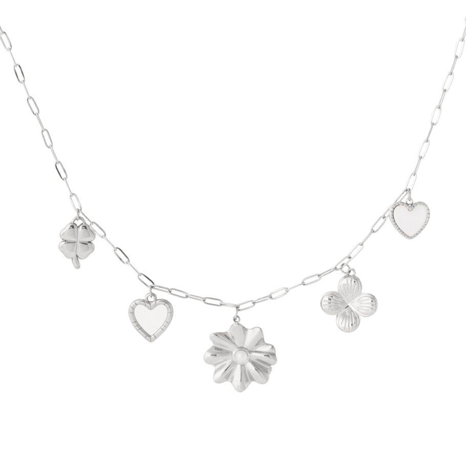 Romantic Flower Stainless Steel Gold Color Women's Pendant Necklaces 