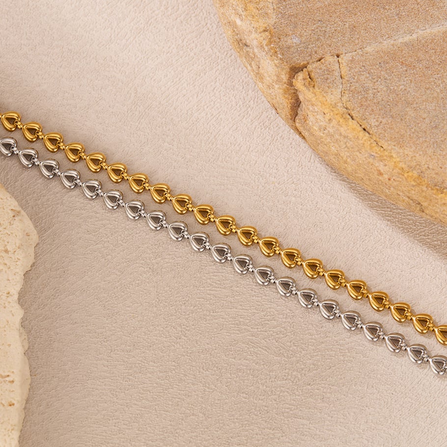Bracelet chaîne géométrique en acier inoxydable doré pour femme, série simple, 1 pièce Image6