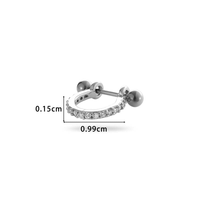 1 Piece Copper Gold Color Zircon Piercings Earring Picture2