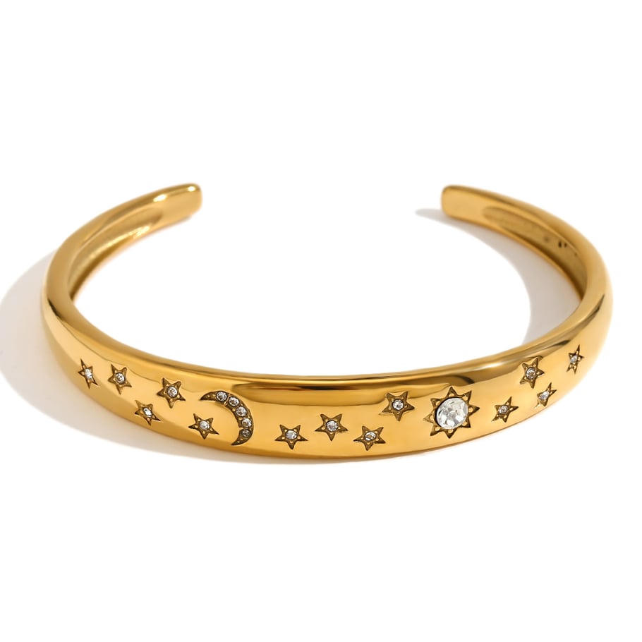 Anillos ajustables de acero inoxidable para mujer con diseño de estrella elegante y serie simple 