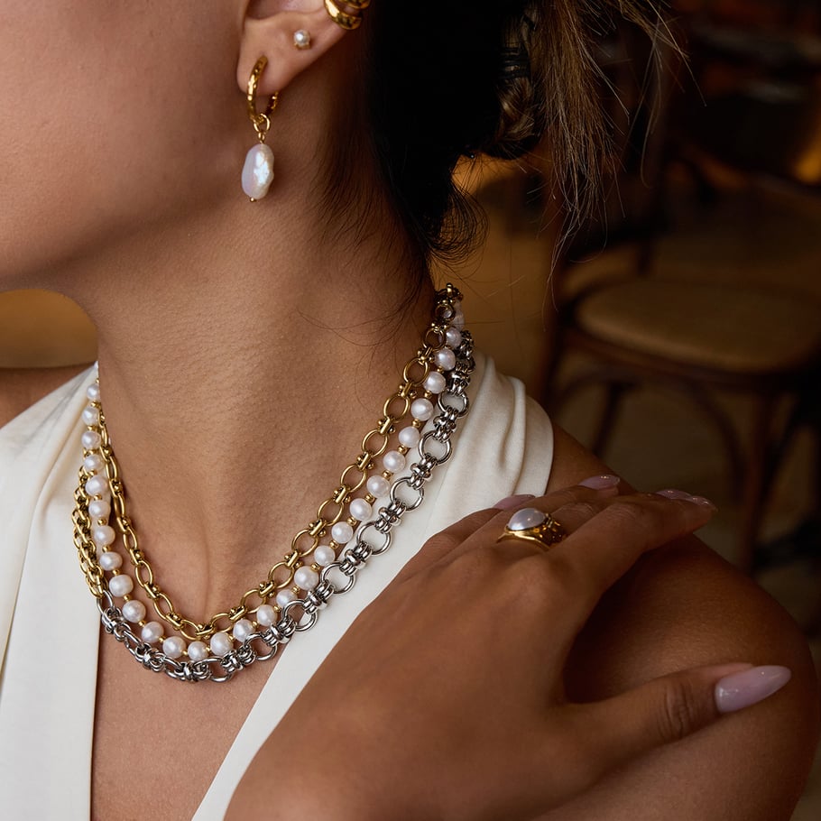 Classic Chain Stainless Steel Mixed Color Chain Necklaces Picture3