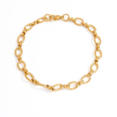 Simple Series Tägliche geometrische Goldfarbe Edelstahl Damen Kettenarmbänder h5 