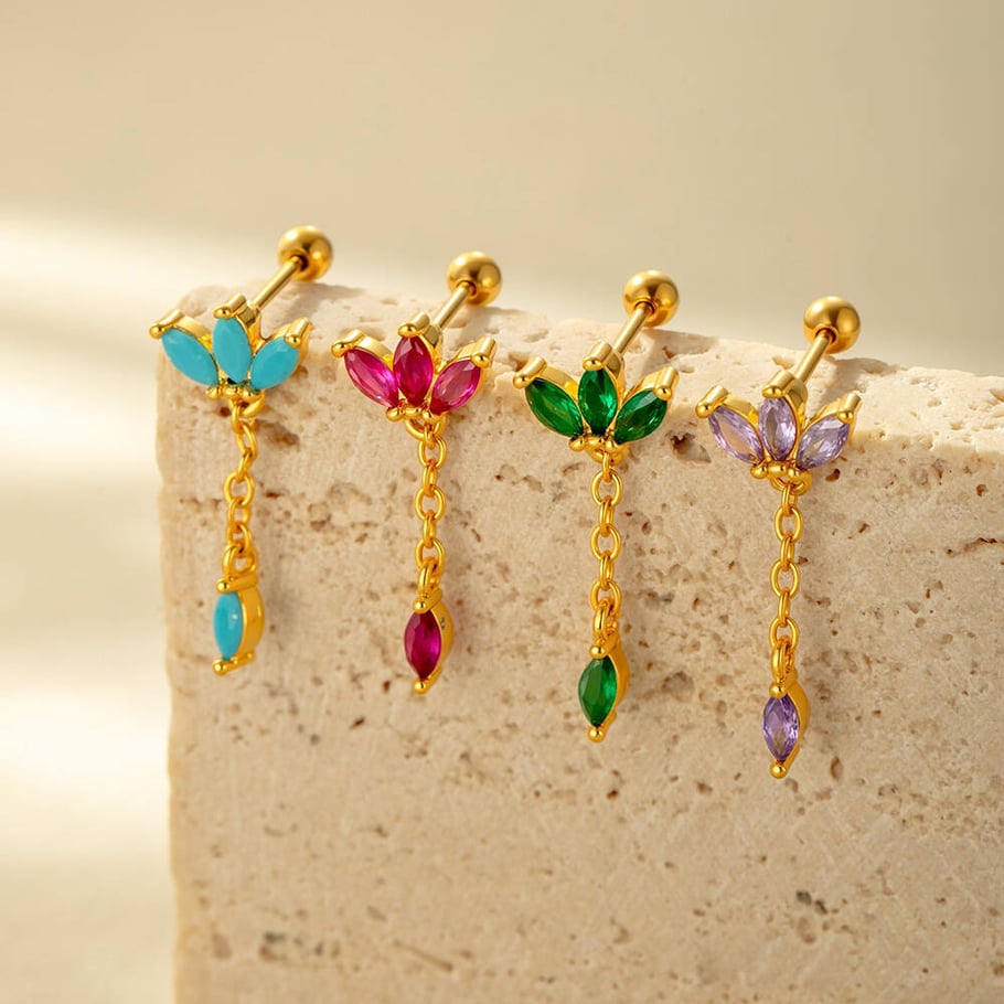 1 Pair Simple Series Simple Geometric Copper   Gold Color  Zircon Women's Piercings Earrings Picture7