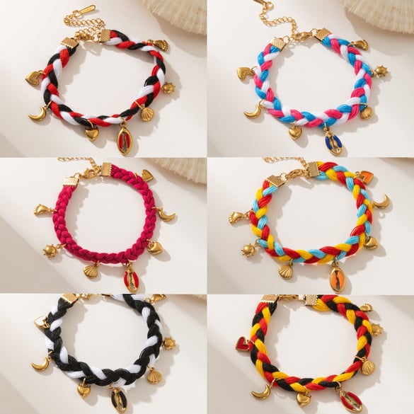 Creative Hand Woven Stainless Steel Pendant Women's Bracelets