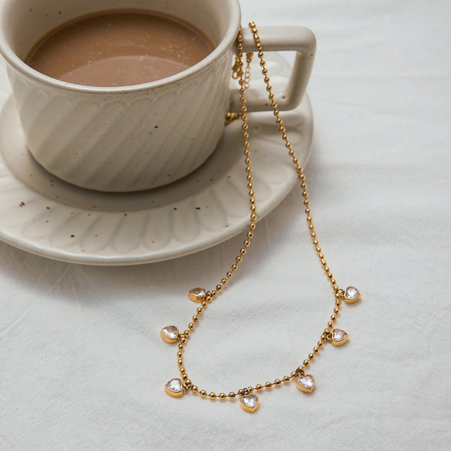 Simple Heart Stainless Steel Gold Color Pendant Necklaces Picture5
