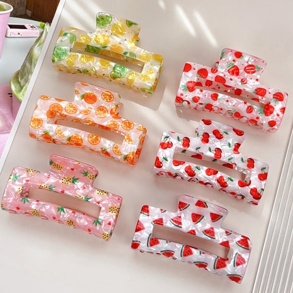 Fruit Series All - over - printed Acrylic Hair Claws