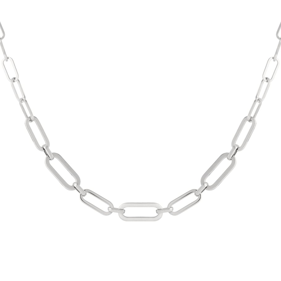 Classic Oblong Twist Stainless Steel Gold Color Women's Chain Necklaces 