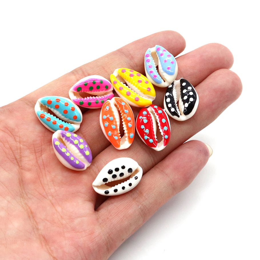 1 Piece Oil-spot Glazing Wave Point Conch Stainless Steel Women's Pendants Picture2