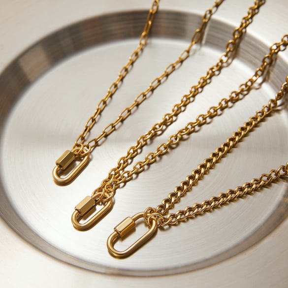 Einfache Kette Edelstahl Gold Farbe DIY Kette Halsketten 2