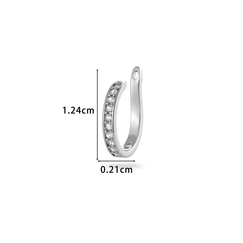 1 Paar Simple Series Einfache geometrische Kupfer Gold Farbe Zirkon Damen Clip-On Ohrringe Bild2