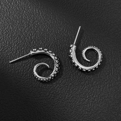 Designable Octopus Tentacle Stainless Steel Men's Earrings h5 Picture4