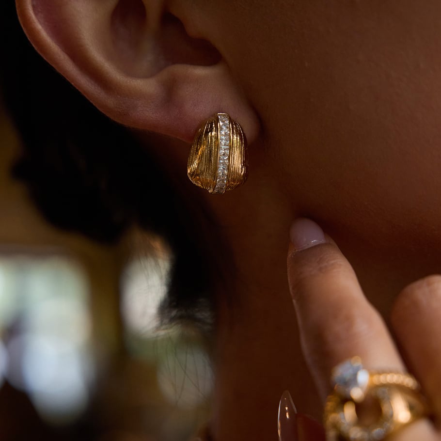 Retro Stainless Steel  Gold Color Stud Earrings Picture5