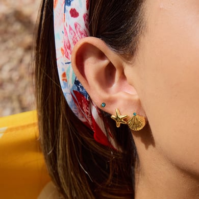 Ins Style Stainless Steel Gold Color Earring Sets h5 Picture3