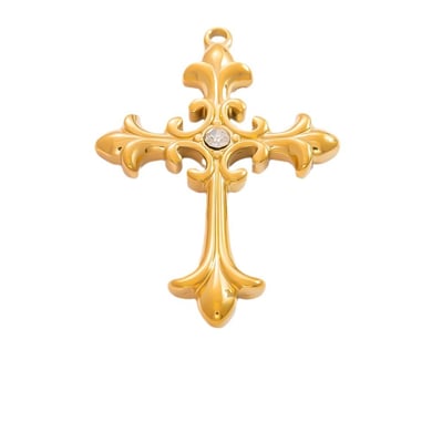 Verschiedene Kreuz Edelstahl Gold Farbe Zirkon frauen Anhänger h5 Bild6