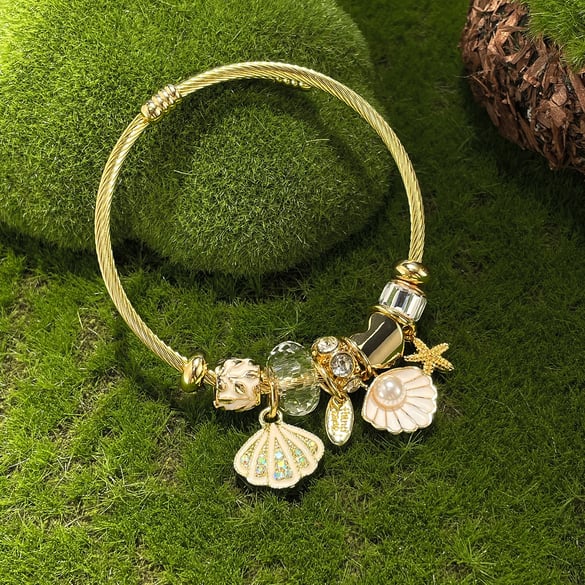 Ozeanische Goldfarbene Manschettenarmbänder 2