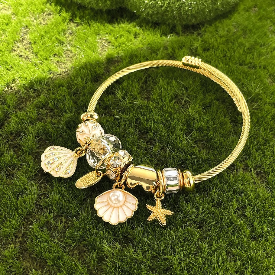 Ozeanische Goldfarbene Manschettenarmbänder Bild4