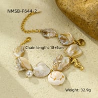NMSB-F644-2 Pulsera de caballito de mar blanco Imagen9