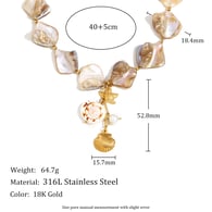 Collana con ciondolo a conchiglia barocco esagerato - Oro Immagine2