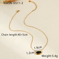 NMSN-H511-3 Gold Schwarz Achat Halskette Bild3
