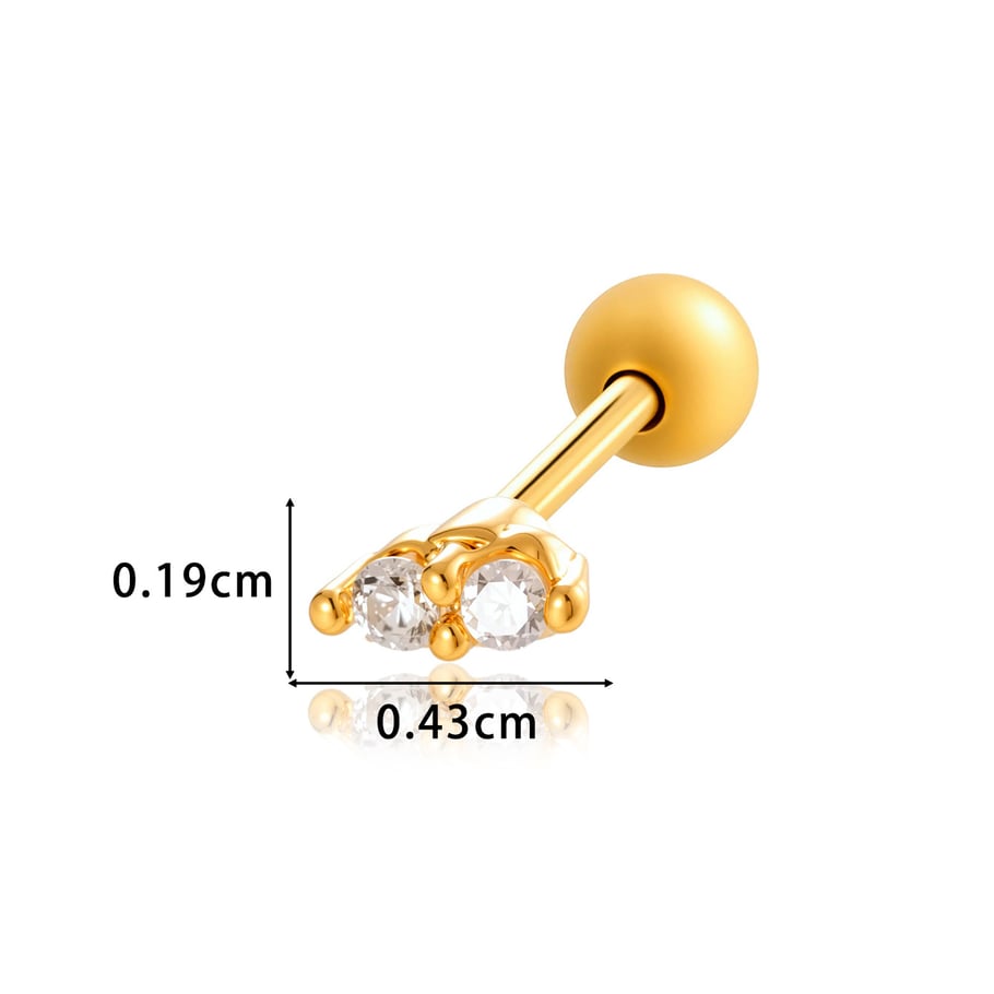 Kupfer Gold Farbe Zirkon Piercings Ohrringe Bild2