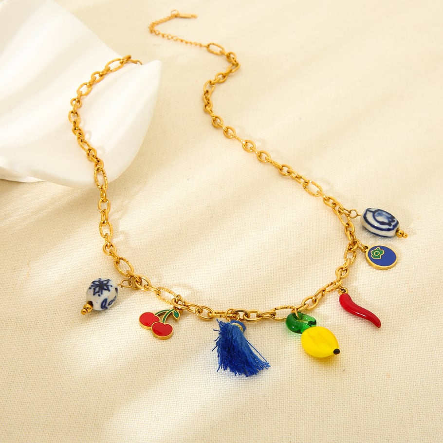 Sweet Fruit Series DIY Stainless Steel Pendant Necklaces Picture2