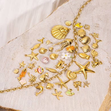 1 Paar romantische Serie Urlaub Schildkröte Edelstahl Gold Farbe Damen Anhänger h5 Bild4