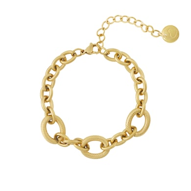 Shining Oval Stainless Steel Gold Color Women's Chain Bracelets h5 