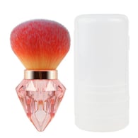 Diamant-Puderpinsel – dreifarbiges Haar in Orange und Rot + transparente PP-Box Bild4