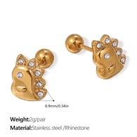 EH974WEG White Diamond Gold Stud Earrings 
