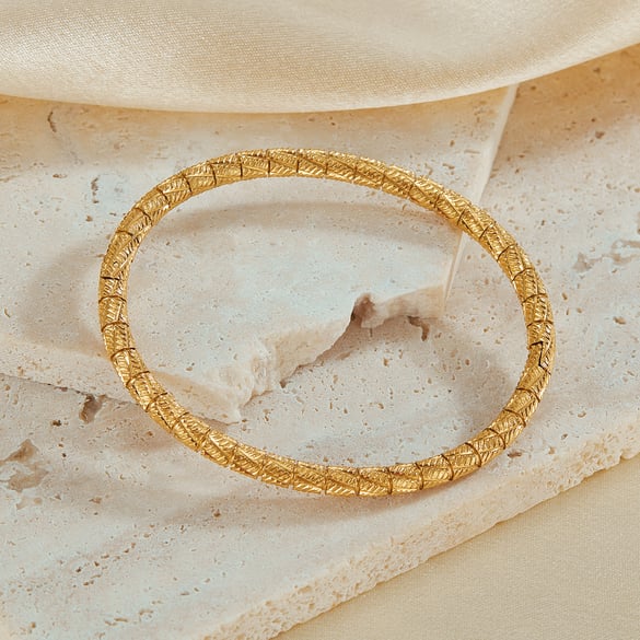 Bracelets simples en acier inoxydable couleur or 2